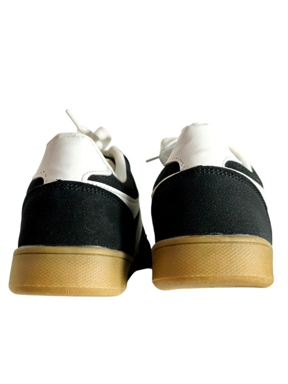 Womens 9 Vtg Athletic Sneakers Black White Lace-Up Fashion Comfortable Casual - Picture 5 of 11